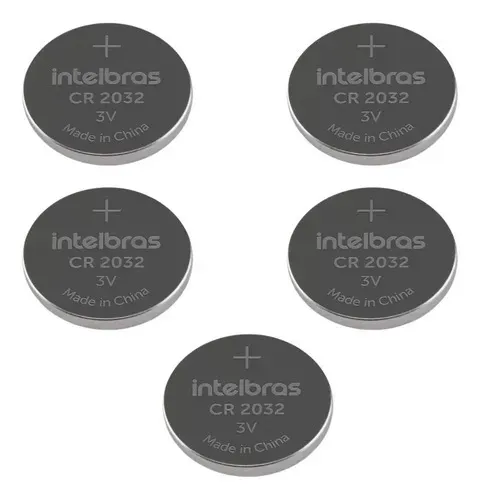 (5 Unidades) Bateria Lítio Cr2032 3v Original Intelbras