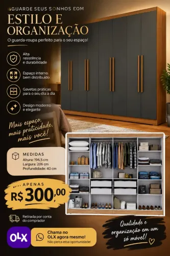 Guarda roupa 8 portas - Estilo e organização