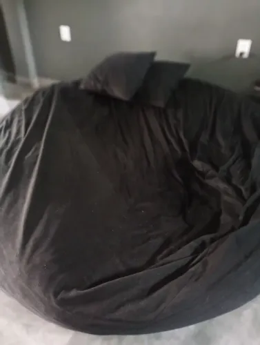 Puff Gigante Preto 30kg de Espuma