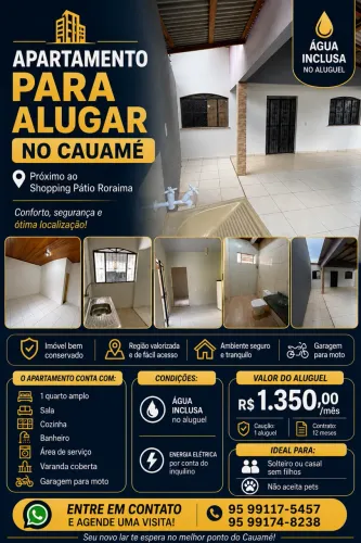 Apartamento para Alugar - Bairro Cauamé | Próximo ao Shopping Pátio Roraima.