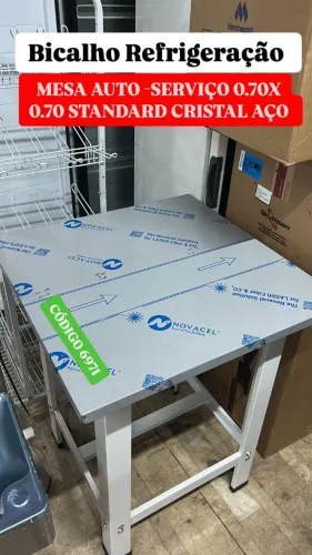 MESA AUTO SERVICO 0.70X0.70 STANDARD CRISTAL AÇO