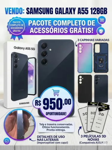 Samsung Galaxy A55 5G - 128gb - 3 capas e 2 películas 