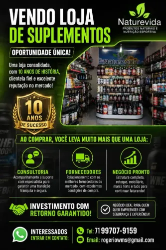 Vendo loja de suplementos