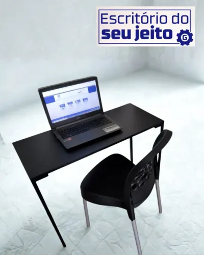 Mesa de Estudo NOVA Multiuso Estilo Industrial para Notebook Computador Preta Escritório