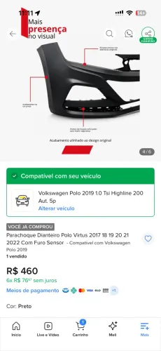 Pára-choque polo e Virtus novo