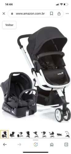 Carrinho e Bebê Conforto Safety 1st - Travel System 3 em 1