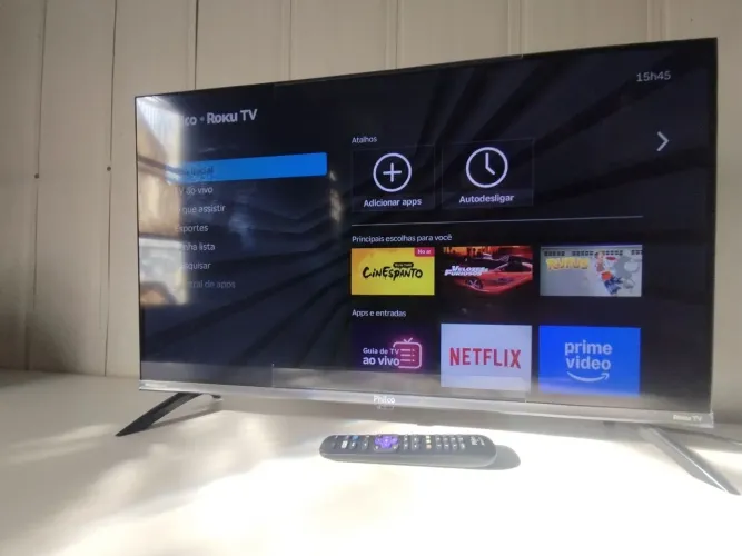 Smart tv 32 semi-nova no plástico