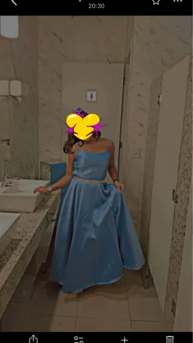 Vestido de festas pp azul celeste costa nua