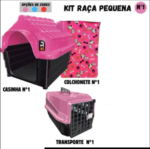 Kit casa e caixa transporte pet pequeno 
