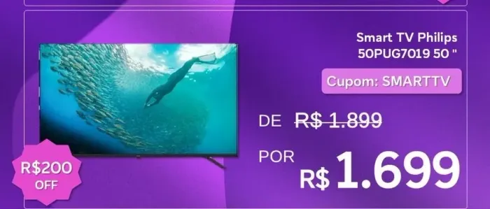 Tv Philips 50 polegadas 