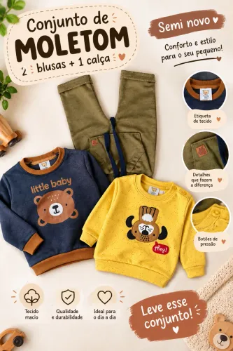 Conjunto de moletom infantil - Teddy Boom