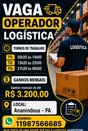 VAGA PARA OPERADOR DE LOGÍSTICA *DIARISTA*