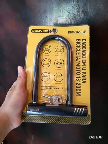 Tranca Fortificada para Bicicleta e Moto com 2 Chaves