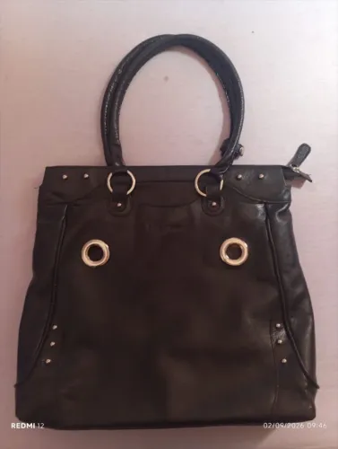 Bolsa de couro preta