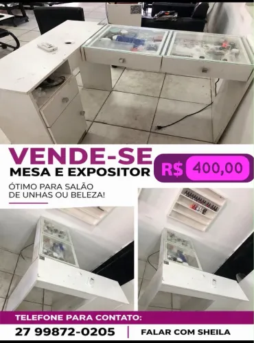 Mesa de gel mais expositor de esmalte