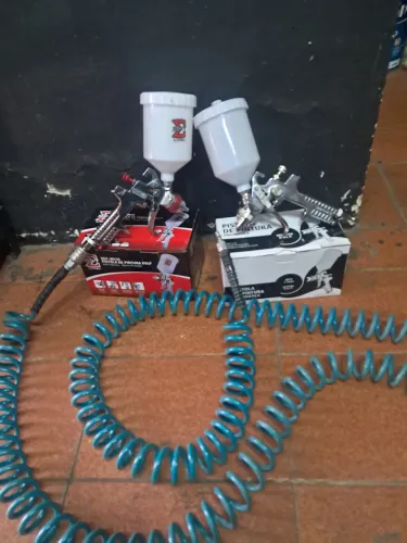 Pistolas de pintura automotiva com mangueira sanfonada