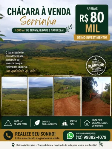 Passo CHÁCARA À VENDA - BAIRRO SERRINHA