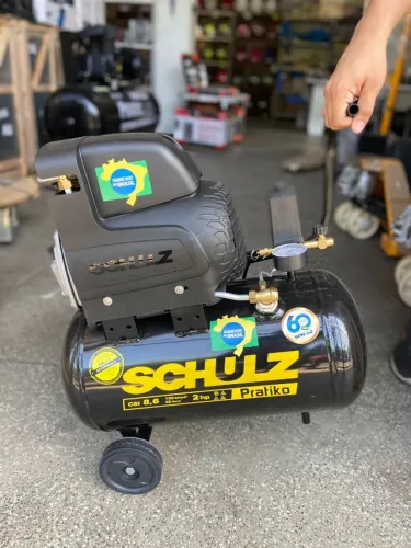 Compressor De Ar Pratiko Csi 8,6/25l Monofásico 127v Shulz Preto 60hz
