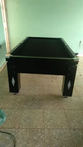 Mesa de sinuca 224x124 com gaveta cen ficha 