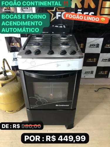 Fogão continental 4 bocas automático