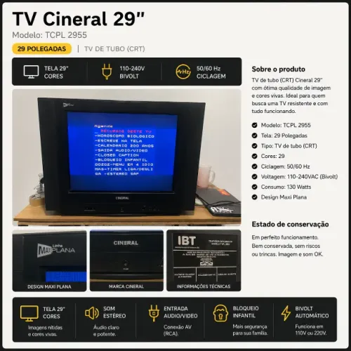 TV Tubo CRT 29? Cineral MaxiPlana Retro Gamer Funcionando