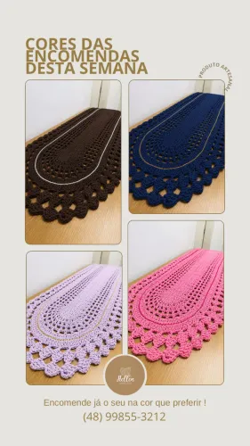 Trilho de Mesa em Crochê Artesanal - Feito à Mão ?