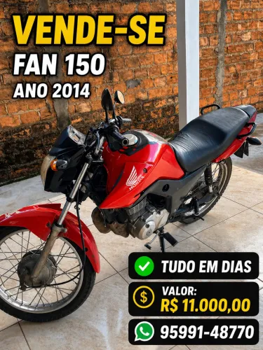 Vende-se Fan 125 Ano 2015 Valor 11 mil Único dono 2 pneus Zerado