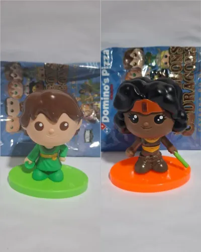 Kit 2 colecionáveis Domino's Caverna do Dragão Diana e Presto