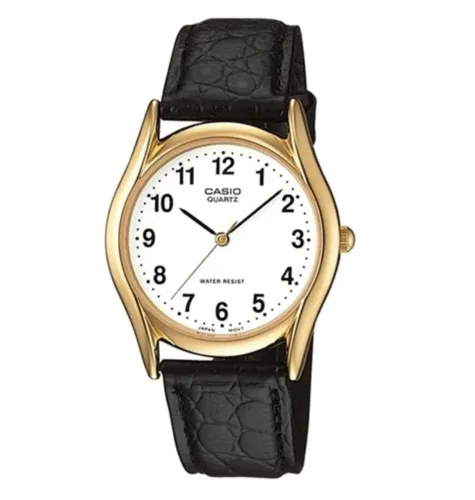 Relógio Casio MTP-1094Q-7B1 Pulseira em couro 