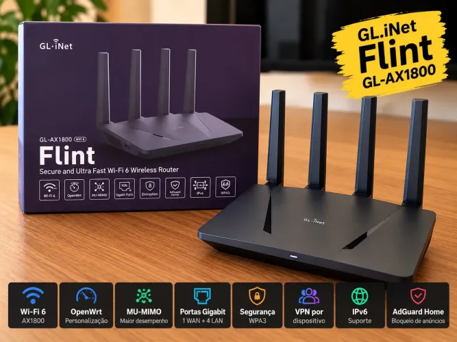 Roteador GL.iNet Flint GL-AX1800