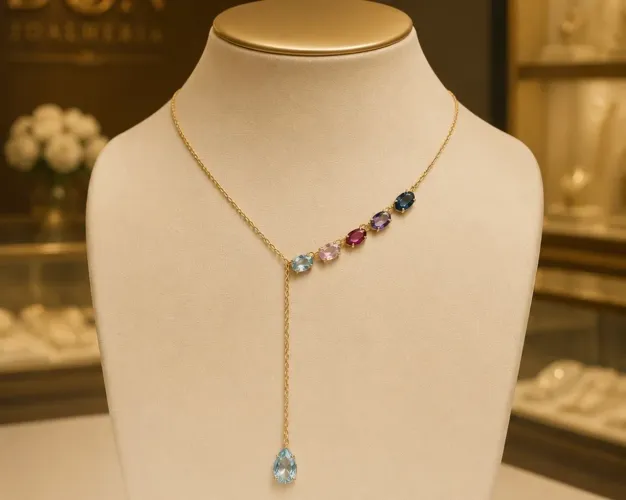 Colar Rainbow em Ouro 18k 750