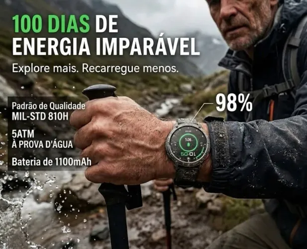 Smartwatch Militar Amoled 1.7 Bluetooth
