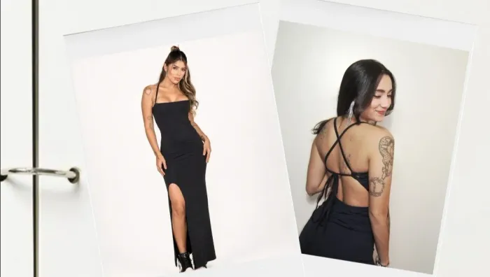 Vestido longo preto