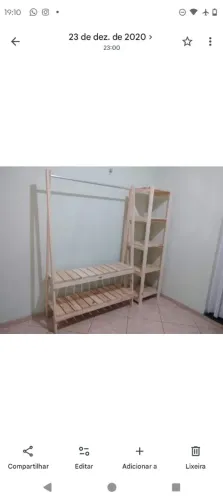 Guarda -roupa estilo arara pinus 2 peças 