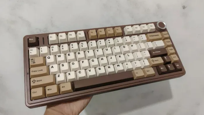 Teclado Mecânico Aula F75 White-Brown