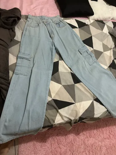 Calça cargo jeans clara tamanho 38
