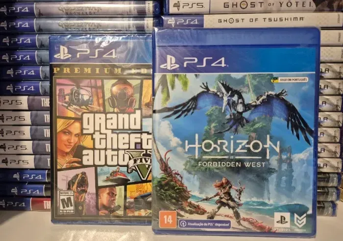 Combo Ps4: Horizon Forbidden West Ps4 + GTA V Premium Edition Ps4 Mídia Física (Lacrado)
