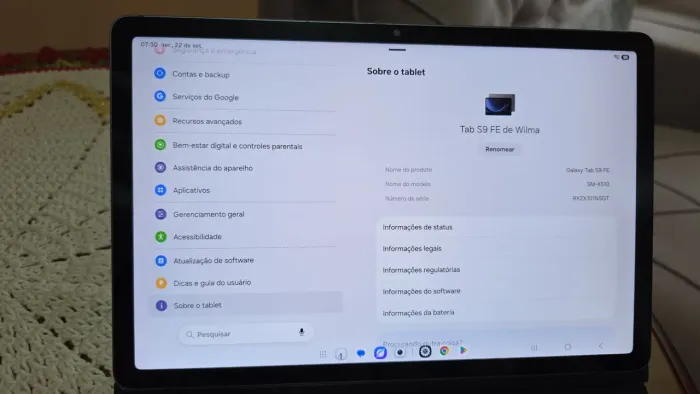 Tablet S9 FE. SM-X510 RX2X101NSGT