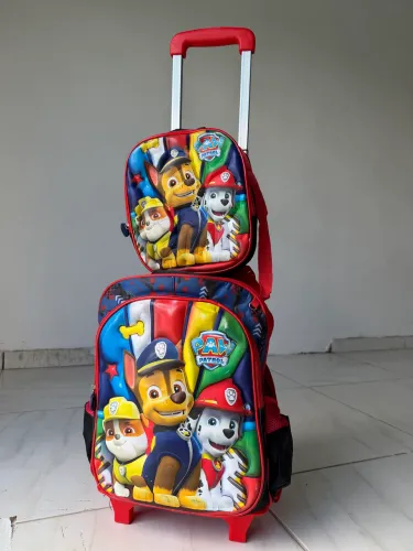 Mochila com lancheira patrulha canina e mochila infantil Dog pet.