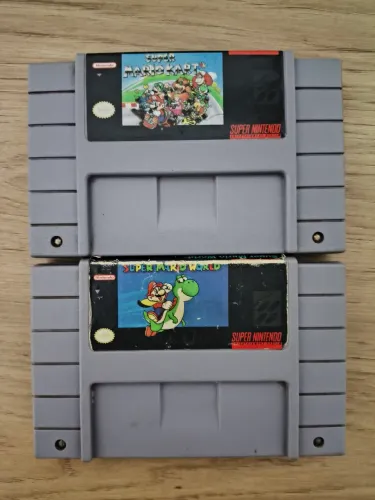 Super Mario Kart + Super Mario World Originais Super Nintendo Snes