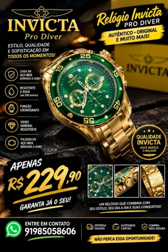 Relógio invicta últimas unidades 