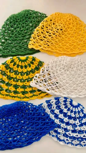 Chapéu Headpiece Crochê Feminino Touca De Crochê Moda Praia