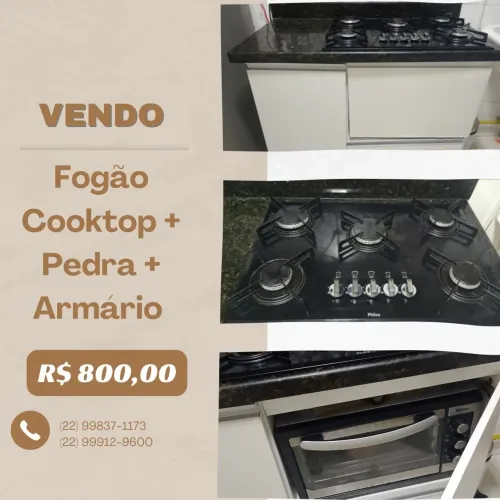 Bancada com fogão Cooktop 