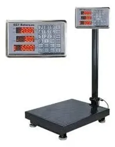 Balança Digital 200kg Bivolt Bateria - Balança de Plataforma de Chão 30x40cm
