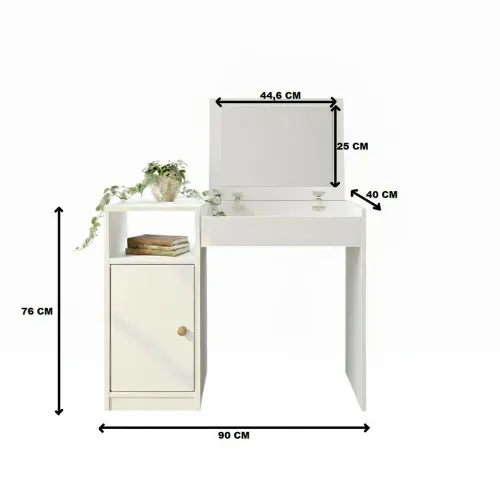 Penteadeira compacta com espelho interno