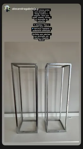 Coluna decoração prata metal