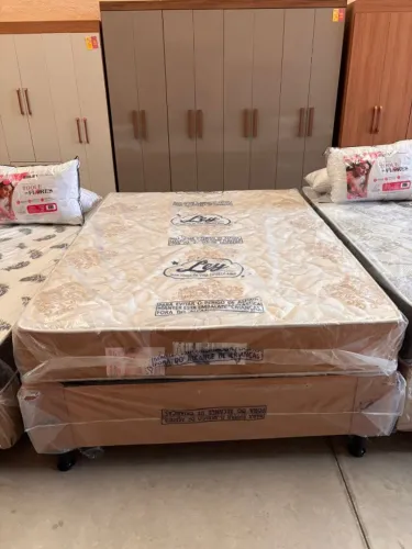 Cama Box Casal Colchão Espuma d26 Fort 138x188 bege