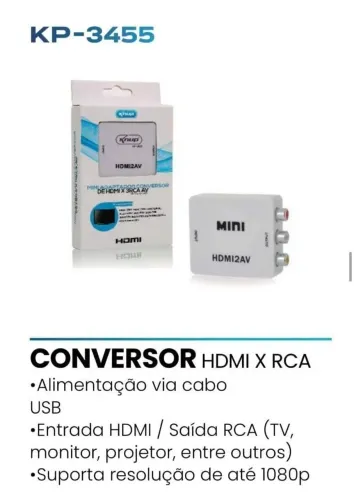 Conversor hdmi rca kp-3455 knup