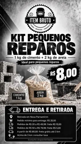 Kit Areia + cimento pequenos reparos