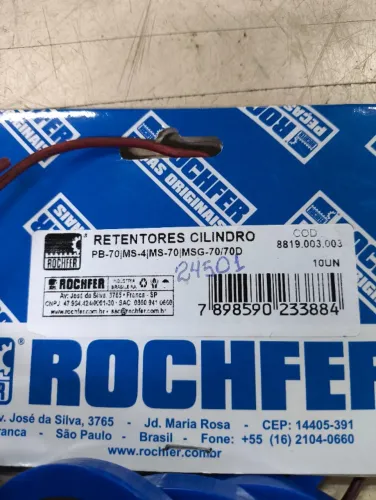 RETENTORES DO CILINDRO  DE BOMBAS PB-70/MS-4/MS-70/MSG-70/70D ROCHFER